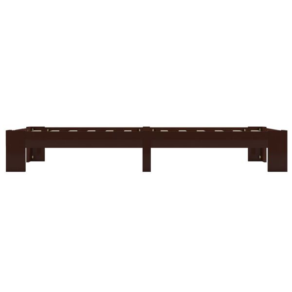 vidaXL Estructura cama sin colchón madera pino marrón oscuro 100x200cm