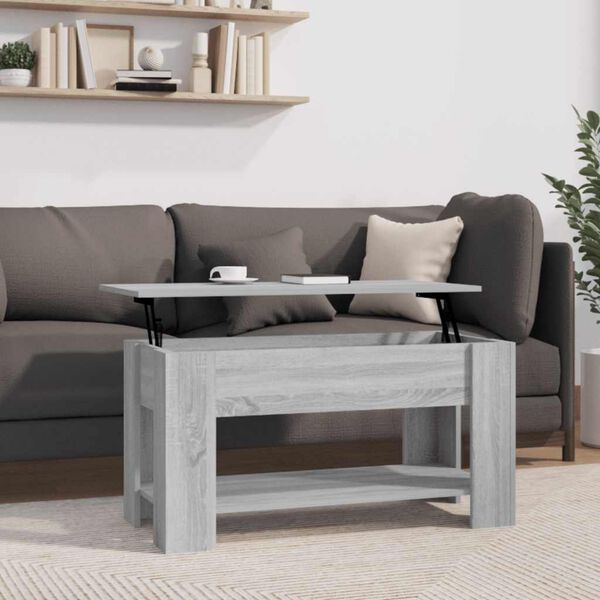 vidaXL Mesa de centro madera de ingenier&iacute;a gris Sonoma 101x49x52 cm