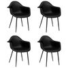 vidaXL Sillas de comedor 4 unidades negras PP