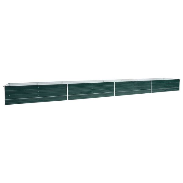 vidaXL Arriate de acero galvanizado verde 600x80x45 cm