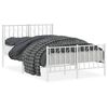 vidaXL Estructura cama sin colch&oacute;n con estribo metal blanco 120x200 cm