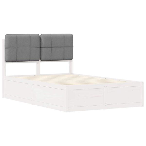 vidaXL Estructura de Cama con Cabecera Tapizada Gris Claro