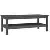 vidaXL Mesa de centro de madera maciza de pino gris 110x50x40 cm