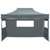 vidaXL Carpa pleglable con 3 paredes 431x291x315 cm gris antracita