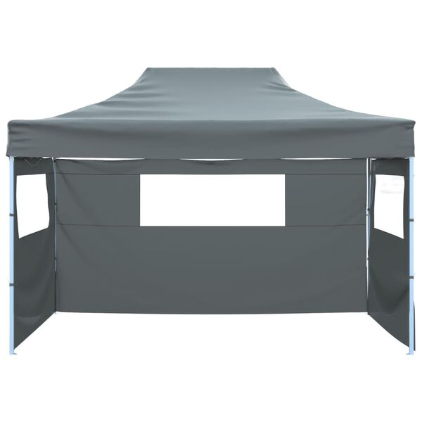 vidaXL Carpa pleglable con 3 paredes 431x291x315 cm gris antracita