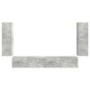 vidaXL Conjunto de mueble para TV de pared 4 pcs Gris Concreto