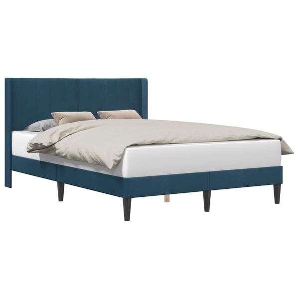 vidaXL Estructura de cama con cabecera Azul 120 x 200 cm Terciopelo