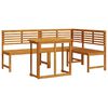 vidaXL Conjunto de Bancos de Jardín 3 pcs Marrón