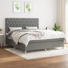 vidaXL Cama box spring con colch&oacute;n tela gris oscuro 160x200 cm