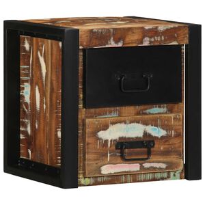 vidaXL Mesilla de noche multicolor 40x35x40 cm madera maciza reciclada