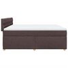 vidaXL Cama box spring con colch&oacute;n tela marr&oacute;n oscuro 200x200 cm