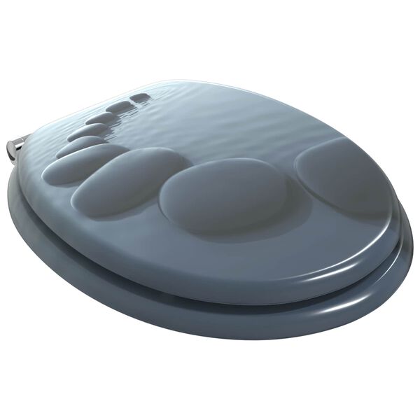 vidaXL Asiento de inodoro de cierre suave Gris 44 x 38 cm