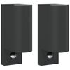 vidaXL L&aacute;mparas de pared de exterior con sensor 2 uds aluminio negro