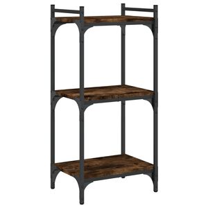 vidaXL Librer&iacute;a 3 estantes madera ingenier&iacute;a roble ahumado 40x30x86 cm
