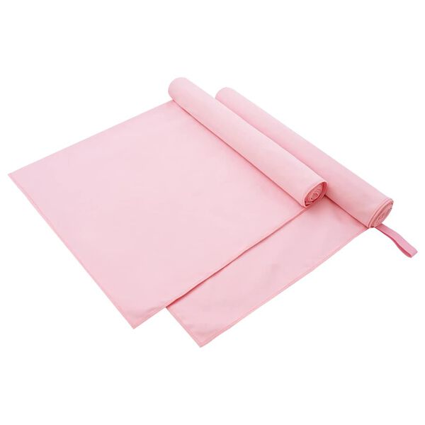 vidaXL Toallas Deportivas 2 pcs Rosa 180 x 90 cm Poli&eacute;ster y Poliamida
