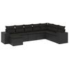 vidaXL Set de sof&aacute;s de jard&iacute;n 8 piezas y cojines rat&aacute;n sint&eacute;tico negro