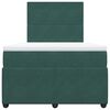 vidaXL Cama box spring con colch&oacute;n terciopelo verde oscuro 120x200 cm