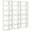vidaXL Biombo separador de 6 paneles madera maciza Paulownia blanco