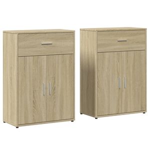 vidaXL Aparadores 2 uds madera de ingenier&iacute;a roble Sonoma 60x30x84 cm