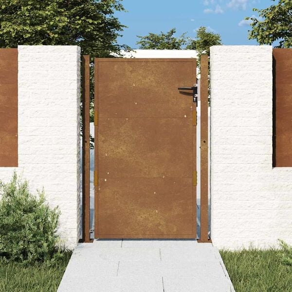 vidaXL Puerta de jardín 100x125 cm de acero corten