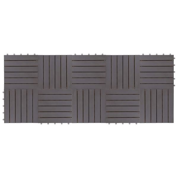 vidaXL Tile de Decking 10 pcs Gris 30 x 30 cm Madera de Acacia