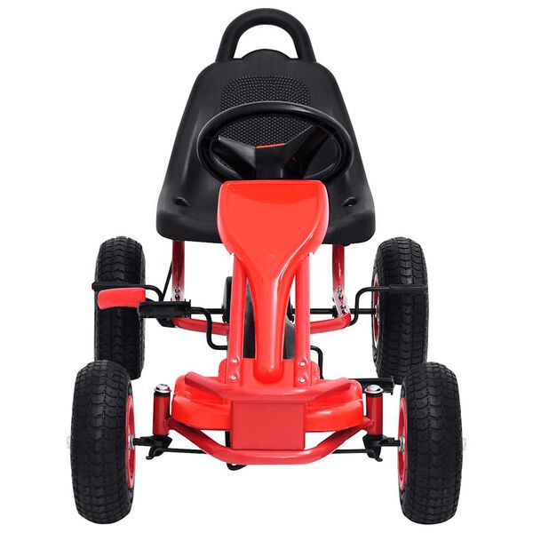 vidaXL Kart de pedales con neumáticos rojo
