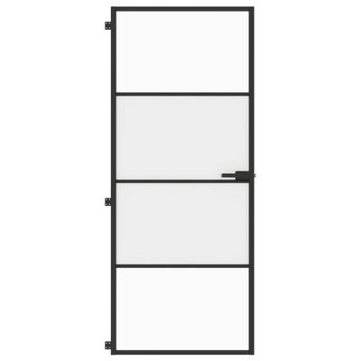 vidaXL Puerta interior delgada negra vidrio y aluminio 83x201,5 cm
