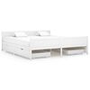 vidaXL Estructura de cama con 4 cajones madera pino blanco 180x200 cm