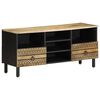 vidaXL Mueble de TV madera maciza de mango rugosa negro 100x33,5x46 cm