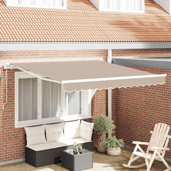 vidaXL Toldo Retr&aacute;ctil El&eacute;ctrico Beige 350 x 250 cm