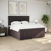 vidaXL Cama box spring con colch&oacute;n tela marr&oacute;n oscuro 200x200 cm