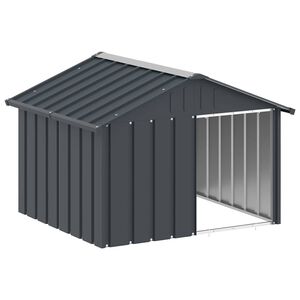 vidaXL Casa de perro acero galvanizado antracita 116,5x103x81,5 cm