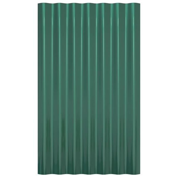 vidaXL Paneles de tejado 12 unidades acero galvanizado verde 60x36 cm