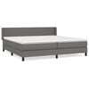 vidaXL Cama box spring con colch&oacute;n cuero sint&eacute;tico gris 200x200 cm