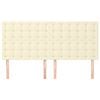 vidaXL Cabecero de cama color crema 160x5x118/128 cm Piel sint&eacute;tica