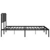 vidaXL Estructura cama sin colch&oacute;n con cabecero metal negro 193x203 cm