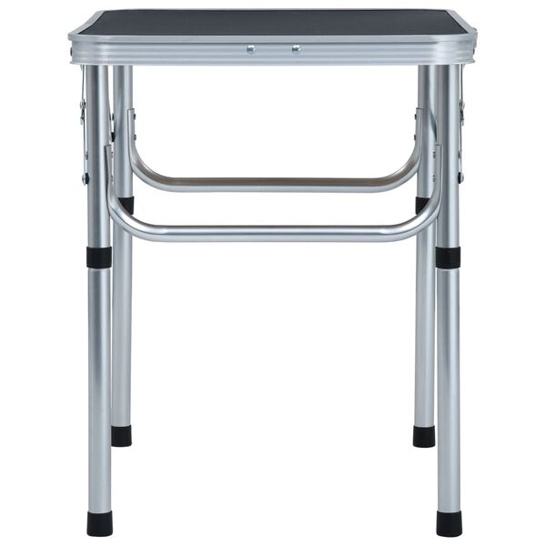 vidaXL Mesa de camping plegable aluminio gris 60x45 cm