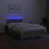 vidaXL Cama box spring con colch&oacute;n y LED tela gris claro 120x190 cm