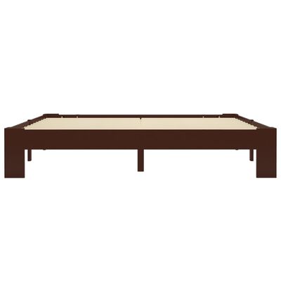 vidaXL Estructura de cama madera maciza pino marrón oscuro 180x200 cm