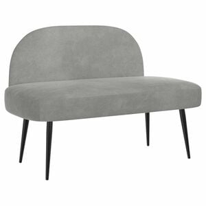 vidaXL Banco tapizado con respaldo Gris claro 110 x 60 x 76 cm