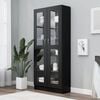 vidaXL Vitrina de madera contrachapada negro 82,5x30,5x185 cm