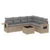 vidaXL Set sof&aacute;s de jard&iacute;n 7 piezas y cojines rat&aacute;n sint&eacute;tico beige
