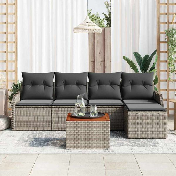 vidaXL Conjunto de sofá de jardín 6 pcs Gris