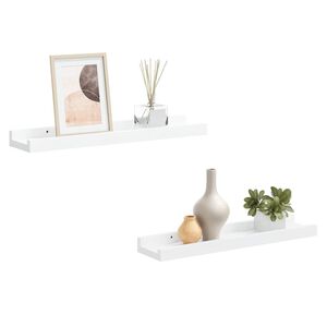 vidaXL Repisa para marcos de fotos 2 uds MDF blanco 40x9x3 cm