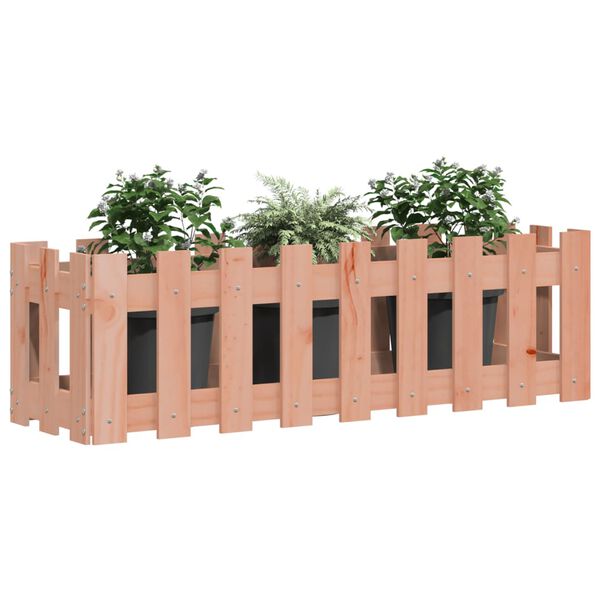 vidaXL Arriate elevado jard&iacute;n valla madera maciza Douglas 100x30x30 cm