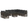 vidaXL Conjunto de sof&aacute;s de jard&iacute;n 10 uds. Gris rat&aacute;n sint&eacute;tico