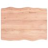 vidaXL Tablero mesa madera tratada borde natural marr&oacute;n 80x60x(2-6) cm