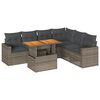 vidaXL Set de sof&aacute;s de jard&iacute;n 7 pzas con cojines rat&aacute;n sint&eacute;tico gris