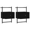vidaXL Mesitas de noche de pared 2 unidades negro 35x30x51 cm