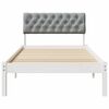 vidaXL Estructura de cama con cabecera y gris claro 90 x 200 cm